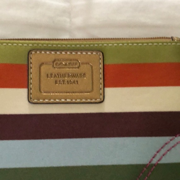 Coach Striped Wristlet. New! Never Used - Picture 3 of 4